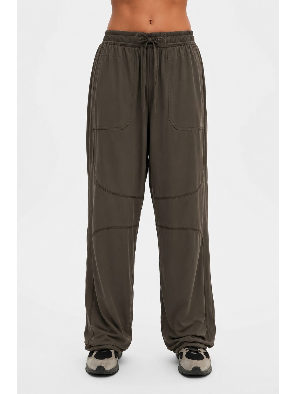 Nwt Girlfriend Collective Flex Track Reversible Fleece Pant Olive Xxl